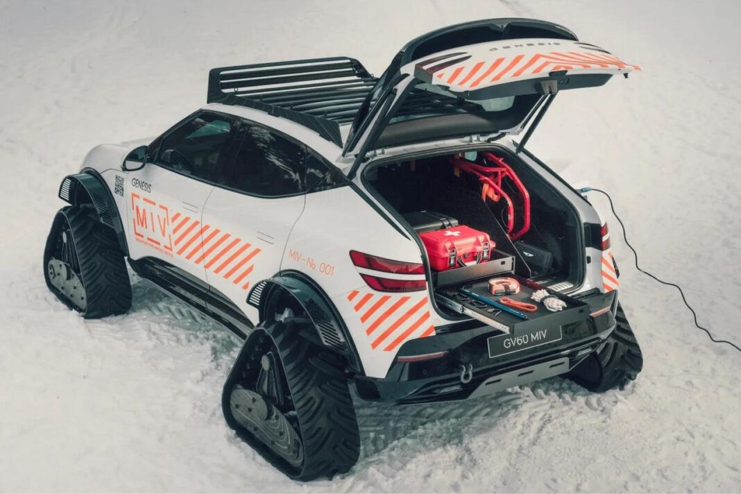 Aggiornamenti Futuri per il GV60 Genesis GV60 Mountain Intervention Vehicle: Un Concept per il Freddo