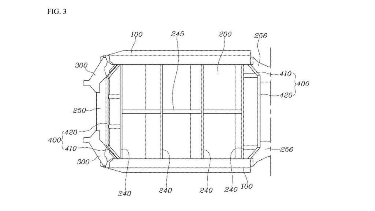 Efficienza_del_packaging_nei_veicoli_OLG6bV74DV - Veicoli24 Efficienza del packaging nei veicoli - Immagine del brevetto del pavimento della batteria di Hyundai e Kia