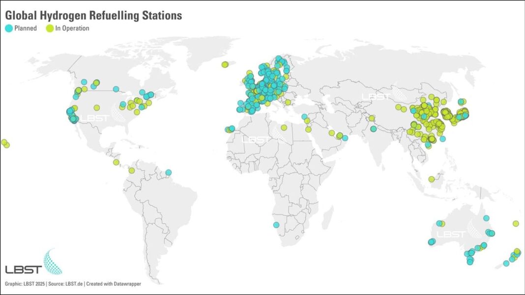 Situazione in Asia Stazioni di rifornimento a idrogeno nel mondo: dati e sviluppi