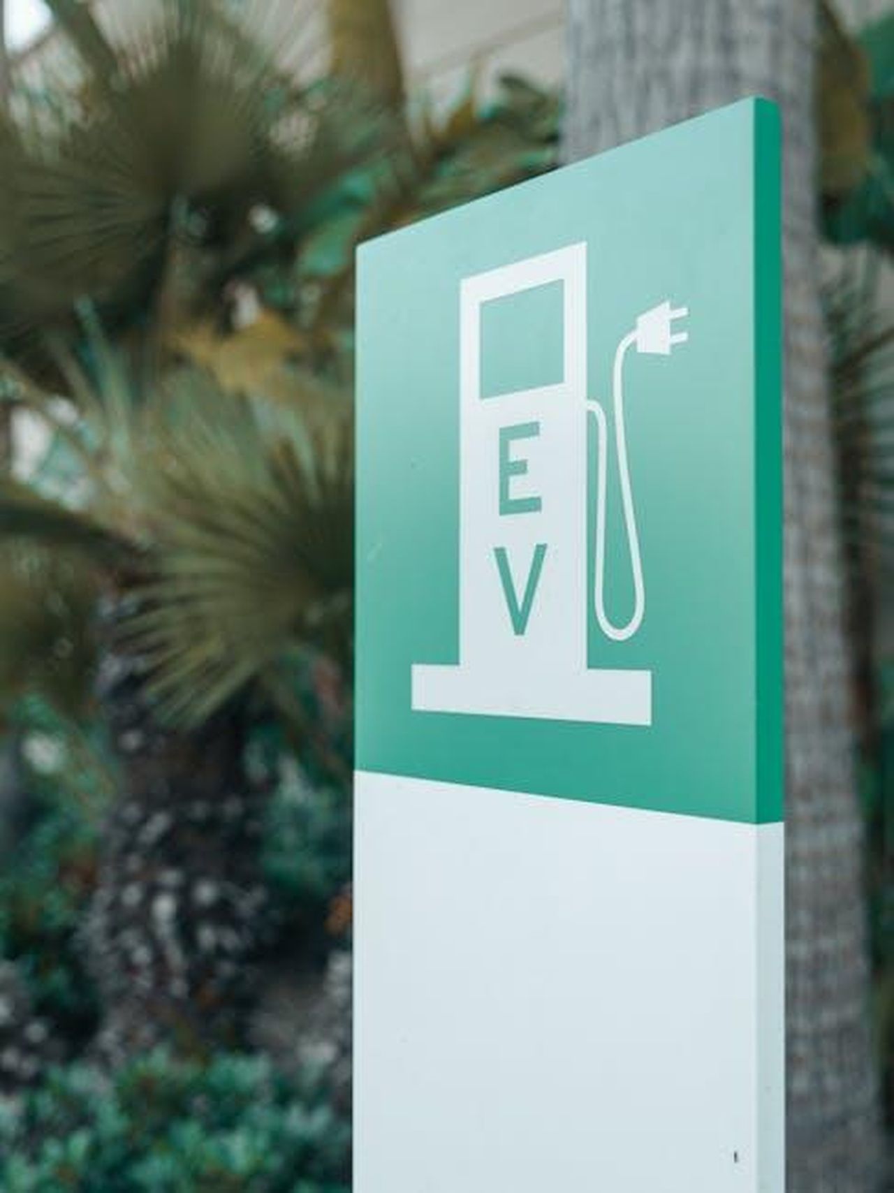 Espansione_delle_infrastrutture_di_ricarica_gFENRgBo01 - Veicoli24 Source: Kindel Media - pexels - Close-up of a green and white electric vehicle charging station sign with nature background.