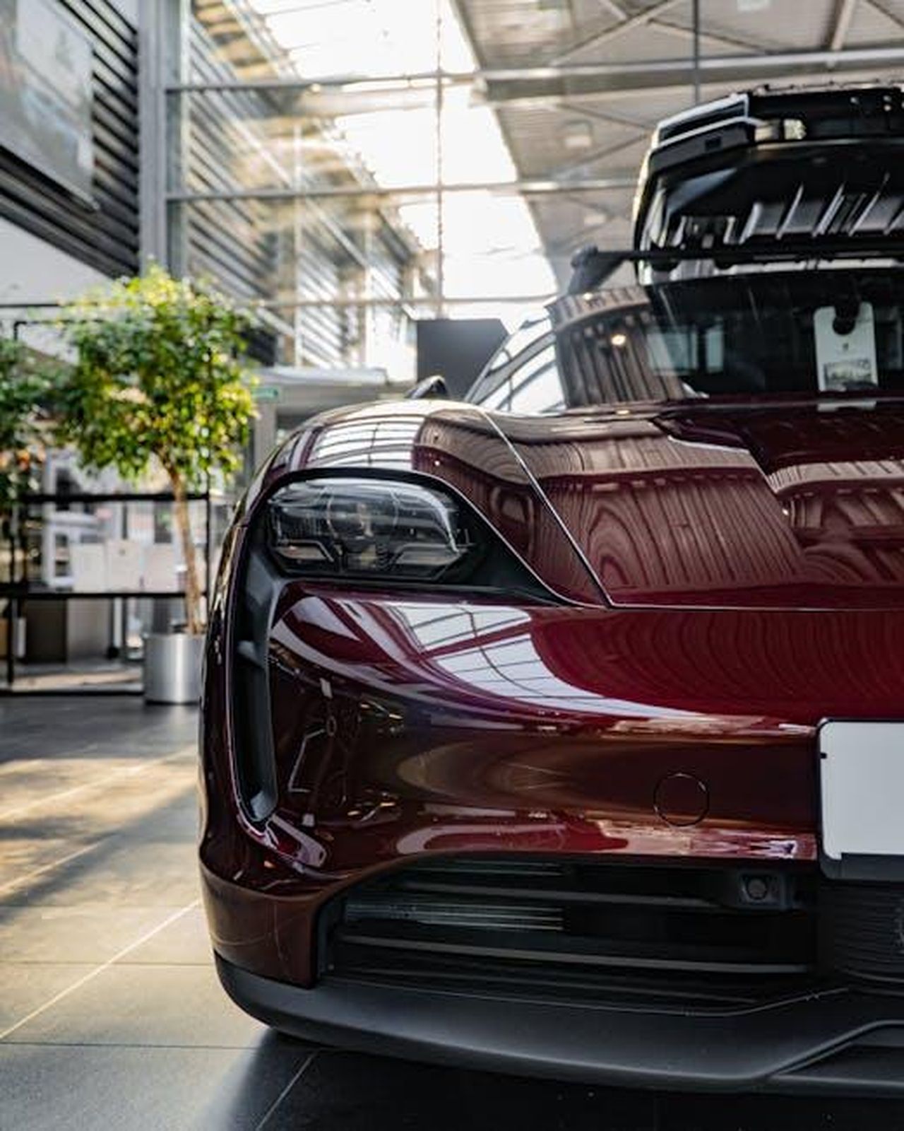 Progetti_futuri_di_MercedesAMG_per_supercar_elettriche_DSTAF8dIC3 - Veicoli24 Source: ALEKSEY DANILOV - pexels - Close-up of a luxury sports car with open hood in a sleek, modern showroom setting.